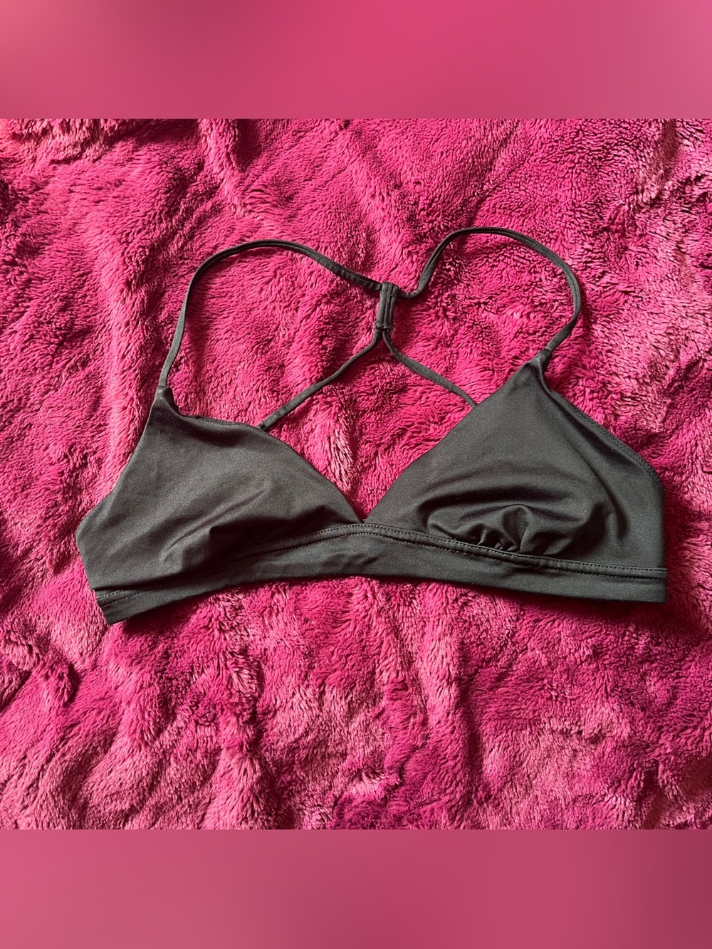 Everyday Black Strappy Triangle Sports Bra